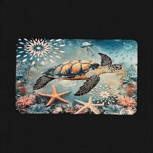 Turtle Ocean Waterproof Rubber Silicone Door Mat Anti-Slip  19.5" x 31.5" NEW